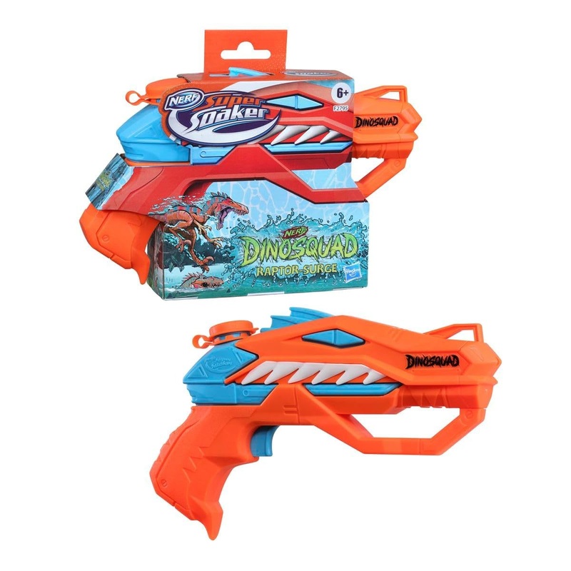 Super Soaker Nerf Dinosquad Raptor-Surge Water Blaster for Holi, Trigger-Fire Soakage for Outdoor Water Games On Holi Festival, Branded Toy Pichkari for 6+