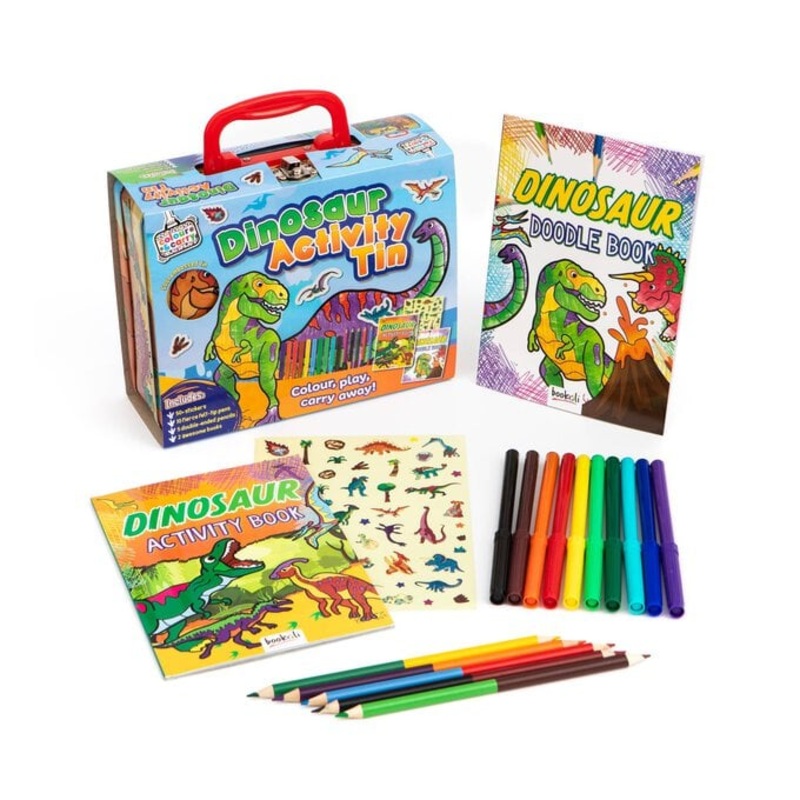 Colour & Carry Dinosaur Activity Tin Colouring Kit