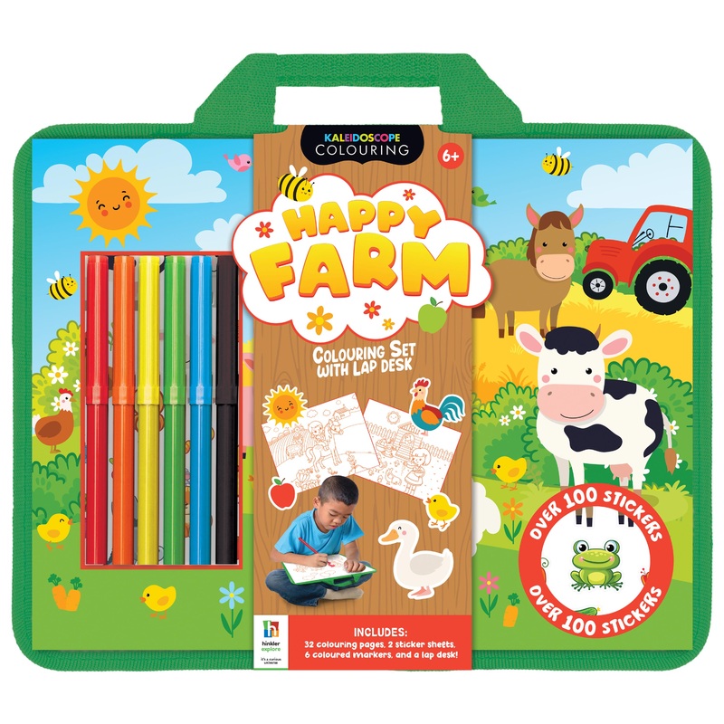 Kaleidoscope Colouring: Happy Farm Colouring Set with Lap-Desk