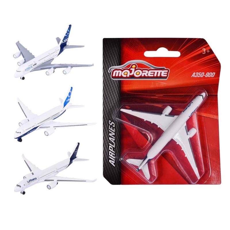 Majorette 212057980  3-Piece Die-Cast Airplane Set (10 cm, Multicolor, Officially Licensed Models)