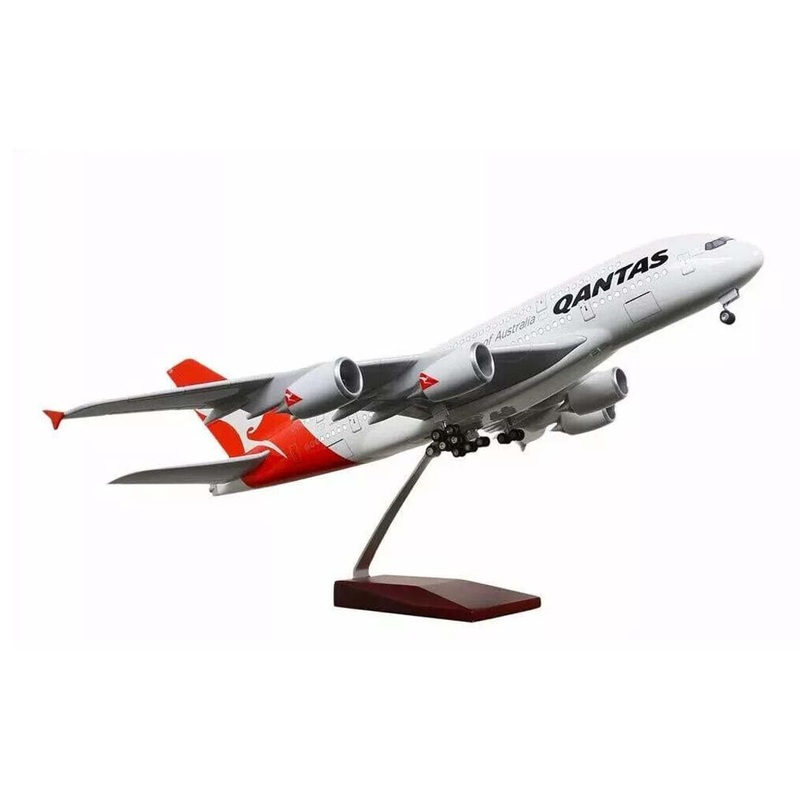Quantas Airlines Airbus A380 LED Light - Airplane 1/160 Plane Model Replica Toy Decor - 46 cm