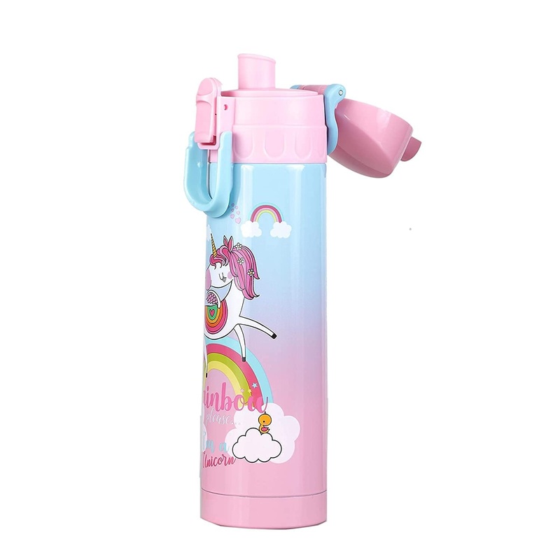 Stainless Steel Bottle for Kids - 500ml, Leakproof & Durable (Unicorn)