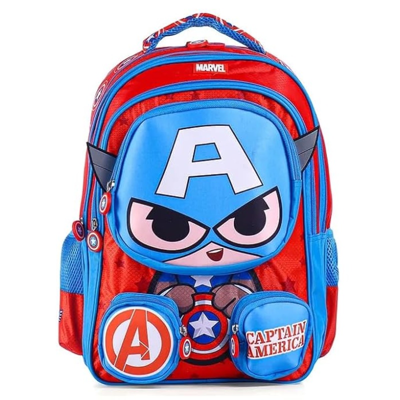 STRIDERS Captain America 14-Inch Premium Kids School Bag for Ages 3-5 Lightweight & Durable