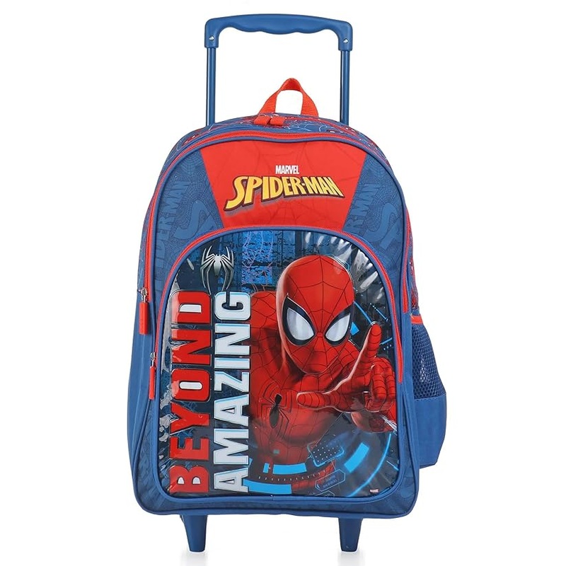 STRIDERS Spider-man 16 Inch Trolley School Bag for Kids Stylish, Easy to Carry Backpack for Boys Ages 6-8