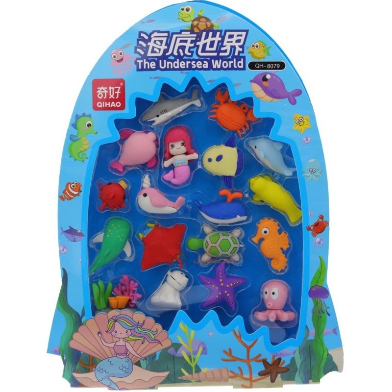 Underwater Sea Creatures Erasers Combo Set