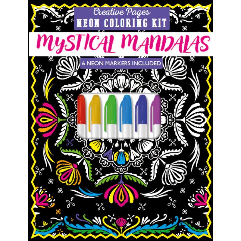 Creative Pages Neon Coloring Kit Mystical Mandalas
