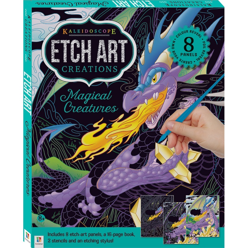 Kaleidoscope Etch Art Mini Kit: Magical Creatures  Scratch, Reveal, and Create! (By Hinkler)