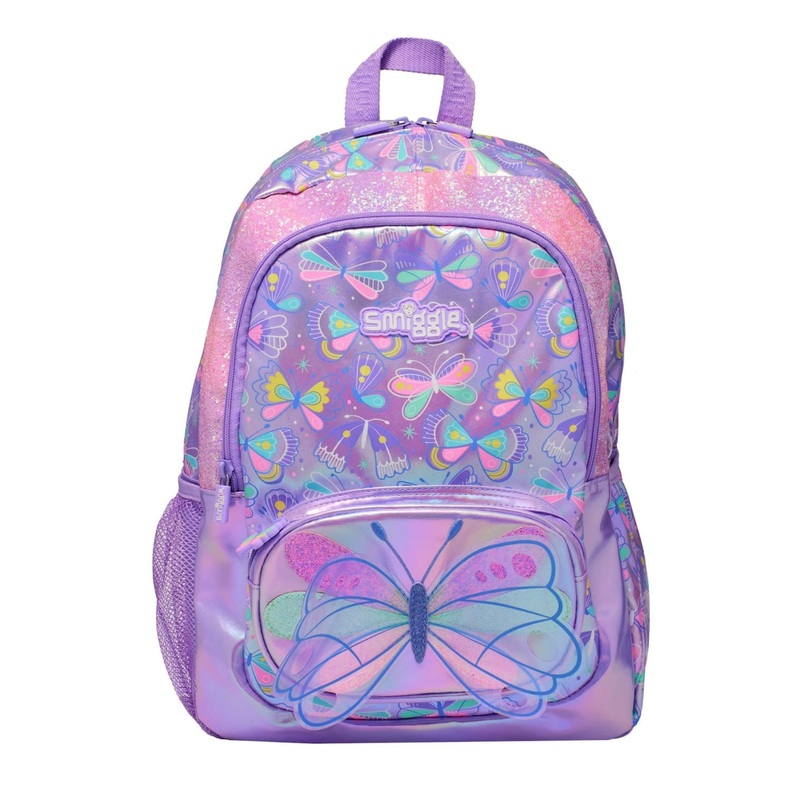 Smiggle School Bag : Butterfly Colorful & Stylish 16 Inch Backpack for Kids
