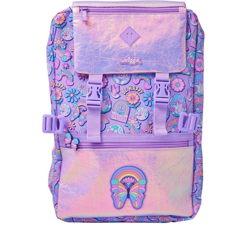 Smiggle School Bag : Butterfly Colorful & Stylish 18 Inch Backpack for Kids