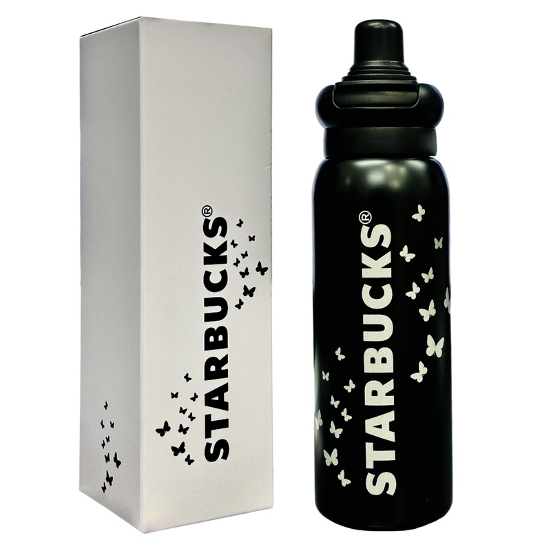Starbucks Dual-Sip Insulated Bottle for Hot & Cold Drinks 500 ML (Black)