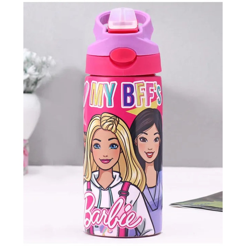 Striders Barbie Printed Stainless Steel Sipper Bottle - 500Ml