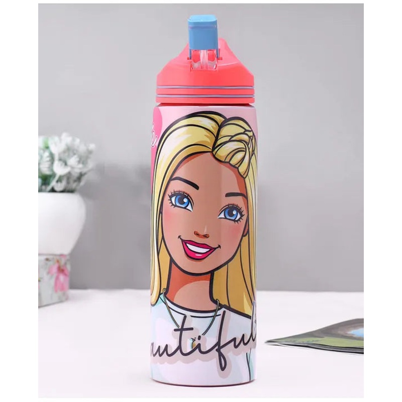 Striders Barbie Printed Stainless Steel Sipper Bottle - 700Ml