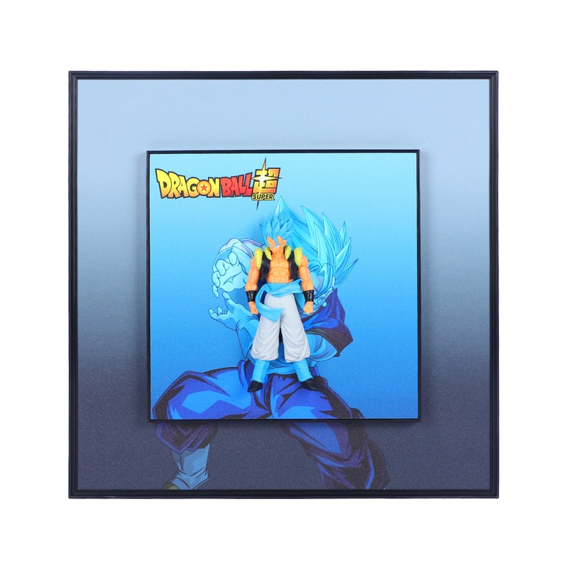 3D Blue Gogeta Dragon Ball Z Decorative Wall Frame  40x40 cm | Dynamic Super Saiyan Wall Art for Anime Lovers & Collectors