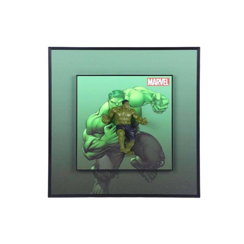 3D Hulk Action Figure Decorative Wall Frames  40x40 cm | Dynamic Superhero Wall Art for Marvel Fans & Collectors | Premium Decor & Powerful Gift for Avengers Lovers