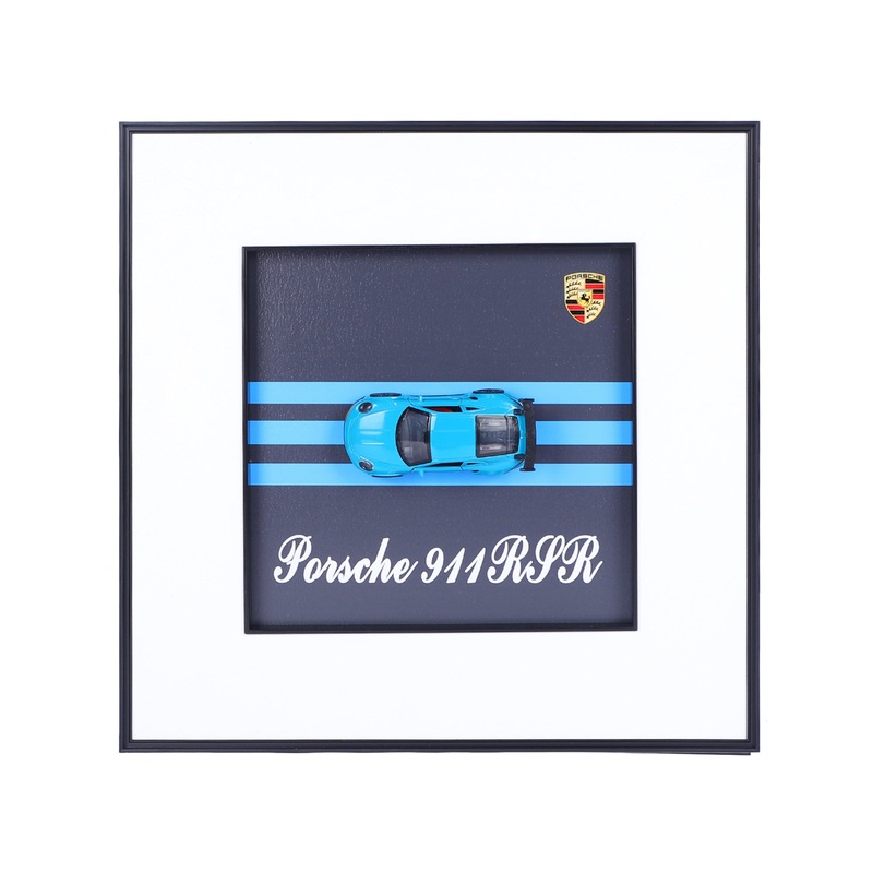 3D Porsche 911 RSR Decorative Wall Frame  40x40 cm | Premium Car Wall Art for Racing Enthusiasts & Collectors | Sleek Decor & Ideal Gift for Supercar Lovers