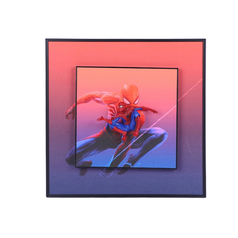 3D Spiderman Action Figure Decorative Wall Frames  40x40 cm | Dynamic Superhero Wall Art for Collectors