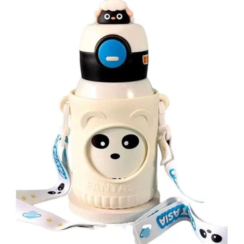 Cute Premium Kids Insulated Water Bottle Stainless with Silicon Cover 500 ML (White)