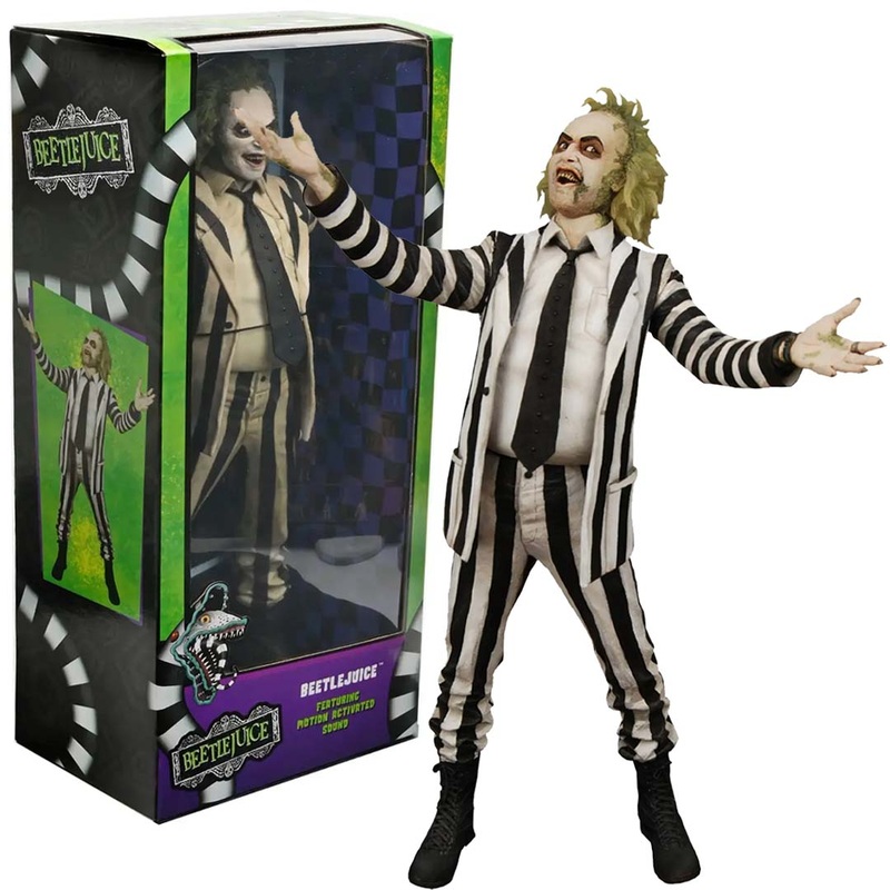NECA  Beetlejuice (1988)  1/4 Scale Action Figure  Striped Suit Edition