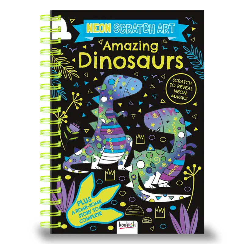 Neon Scratch Art Amazing Dinosaurs