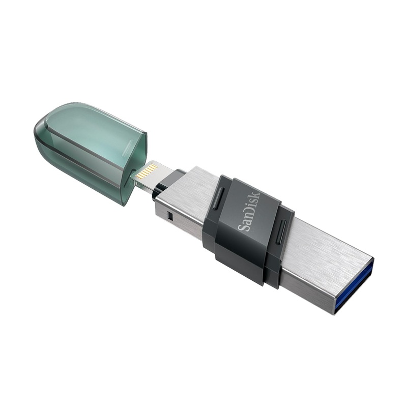 SanDisk 128 iXpand USB 3.0 Flash Drive Flip  for iOS and Windows, Metalic