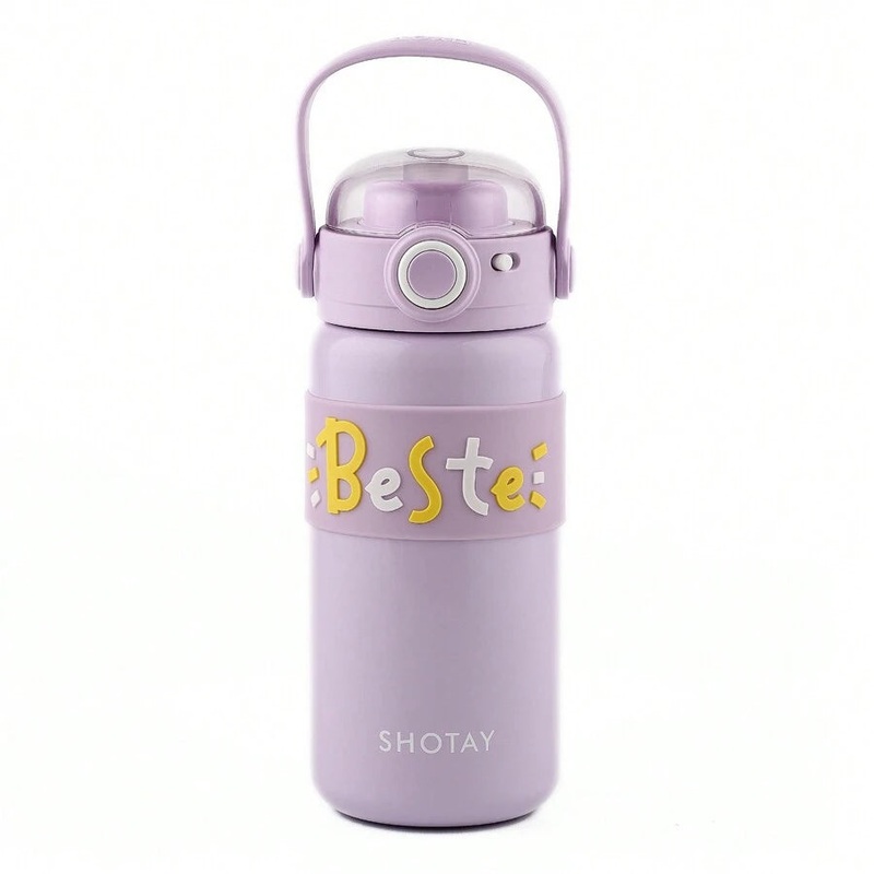 Shotay Steel Water Bottle Kids | 500 ML (Purple)