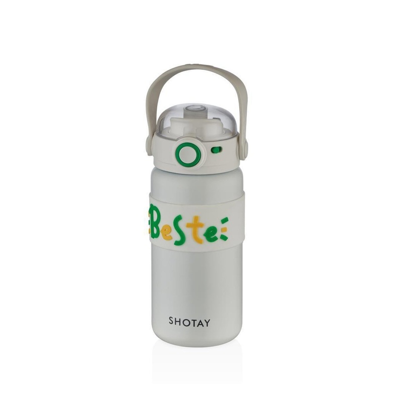 Shotay Steel Water Bottle Kids | 500 ML (White)