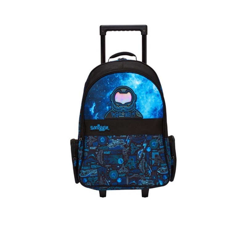 Smiggle School Bag : Astronaut Colorful & Stylish 18 Inch Trolley Backpack for Kids