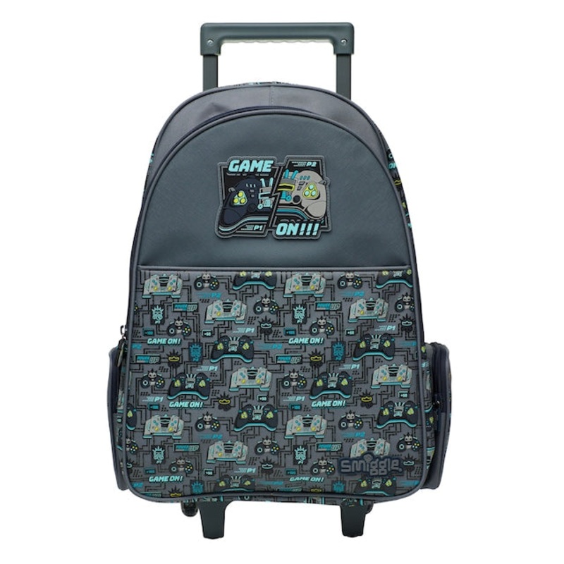 Smiggle School Bag : Game On Colorful & Stylish 18 Inch Trolley Backpack for Kids