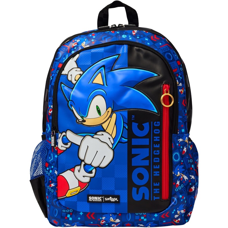 Smiggle School Bag : Sonic The Hedgehog Colorful & Stylish 16 Inch Backpack for Kids