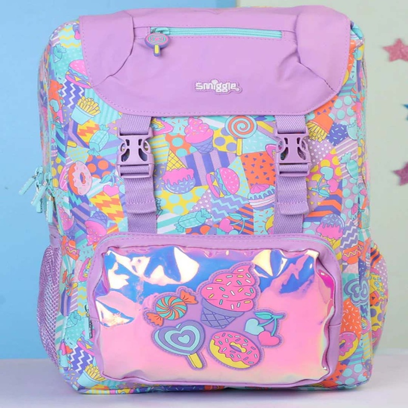 Smiggle School Bags Away Foldover Backpack  Lilac | Fun & Functional for Kids 3Y+