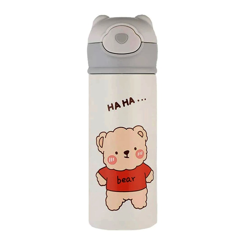 Vacuum Insulated Water Bottle with Straw, Leak-Proof Stainless Steel 14OZ | 410 ML (White)