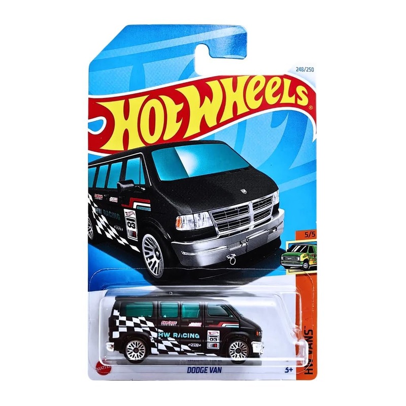 Hot Wheels 1:64 Scale Dodge Van HW Vans for Ages 3 and Up by Small CLAP (Black)