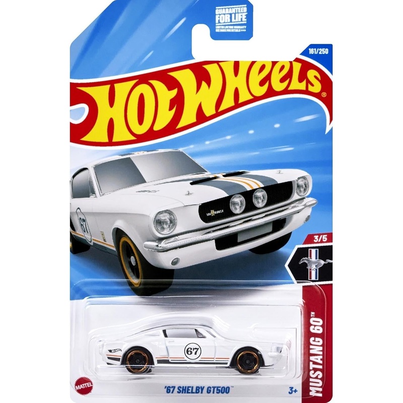 Hot Wheels '67 Shelby GT500 [White] Mustang 60 3/5, 161/250, 1:64 Scale Diecast Car-HYY93