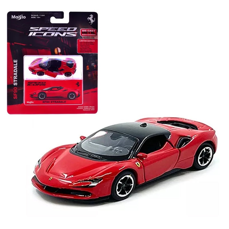 Maisto 1:64 Ferrari SF90 Stradale  Red with Black Top | Speed Icons India Diecast Model