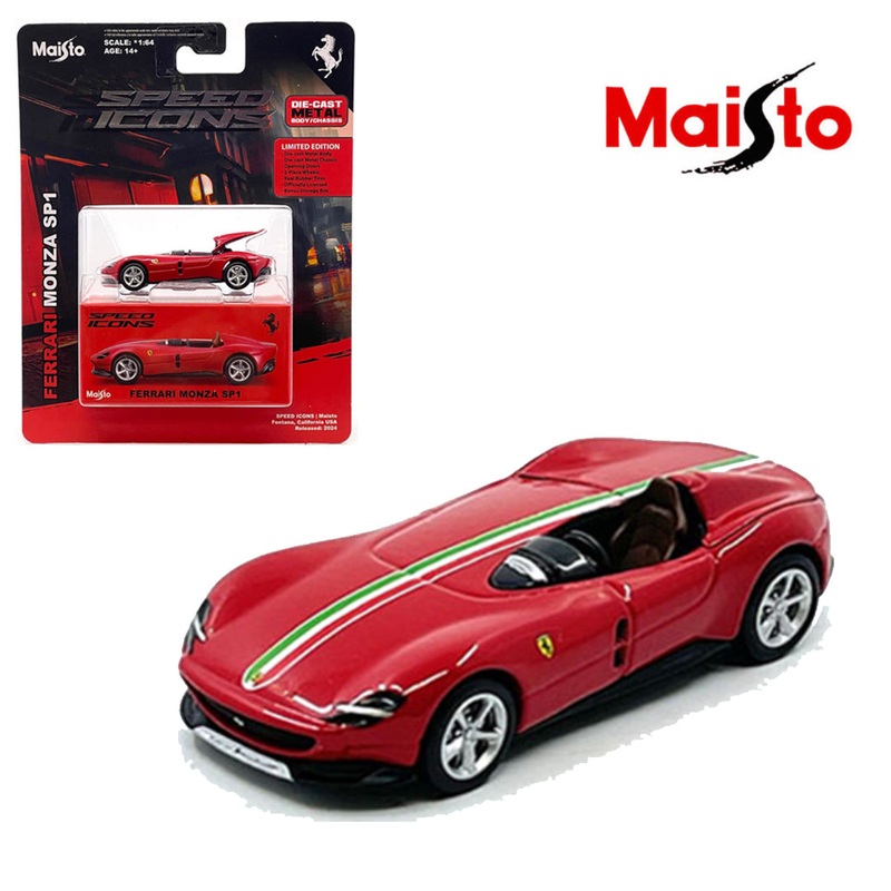 Maisto Ferrari Monza SP1 Red  1:64 Scale Speed Icons Licensed DieCast Supercar