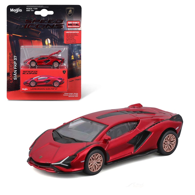 Maisto Lamborghini Sin FKP 37 Red  1:64 Scale Diecast Car | Licensed Speed Icons Series | Premium Collectible Model