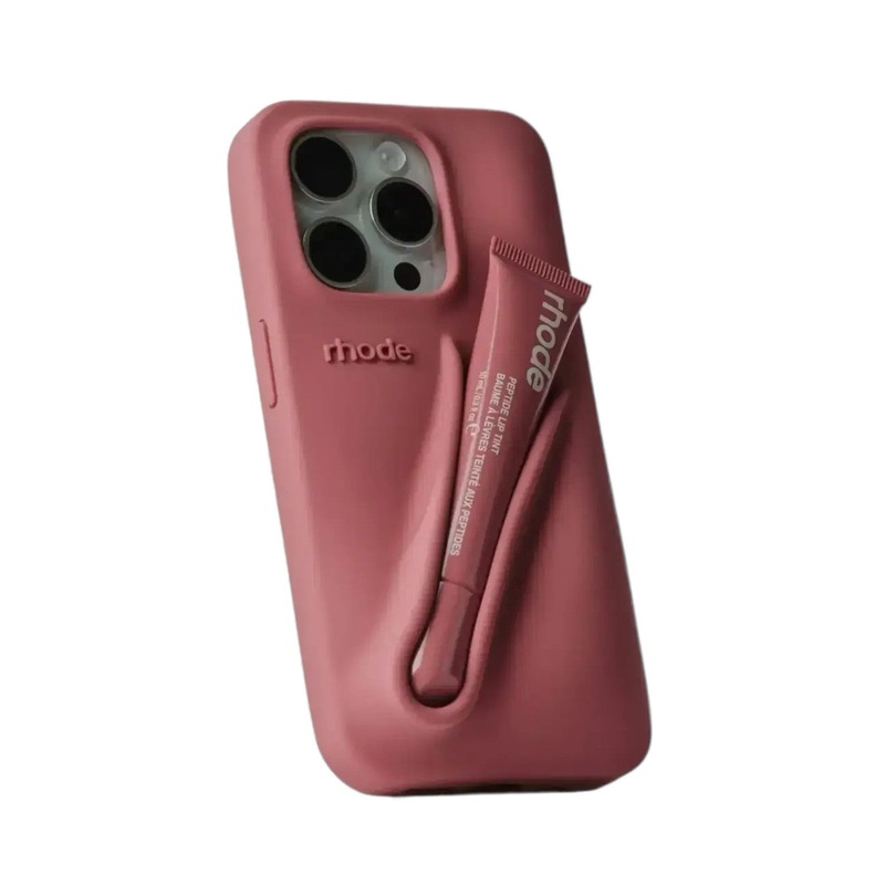 Rhode Fall Lip Case for iPhone 14 ProMax - salty tan | Soft Silicone Case with Lip Balm Included