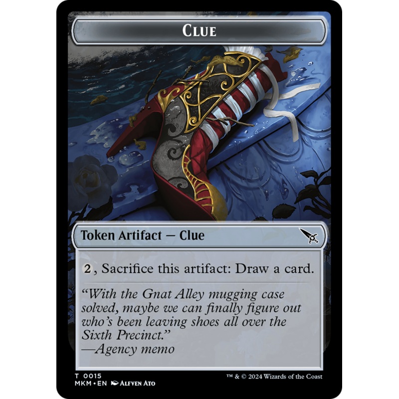 Clue (0015) // A 0042 Double-Sided Token [Murders at Karlov Manor Tokens]
