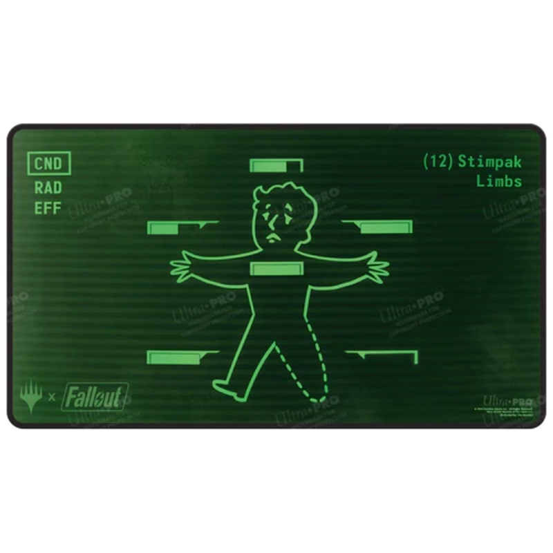 MTG Universes Beyond: Fallout - Inventory Management Black Stitched Standard Gaming Playmat