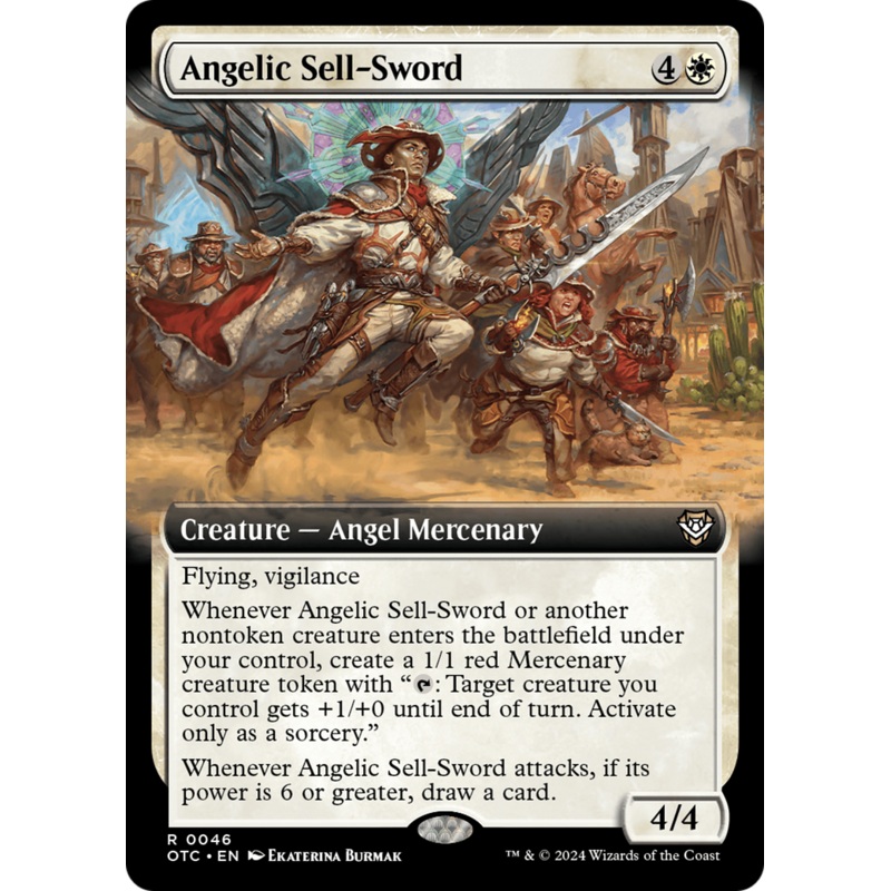 Angelic Sell-Sword (Extended Art) [Outlaws of Thunder Junction Commander]