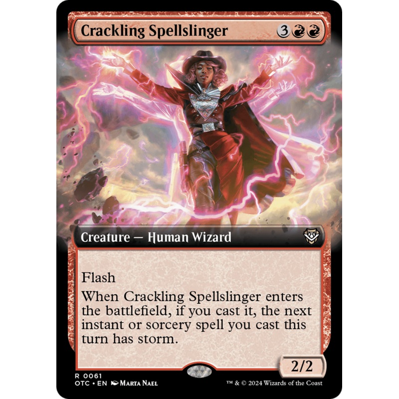Crackling Spellslinger (Extended Art) [Outlaws of Thunder Junction Commander]