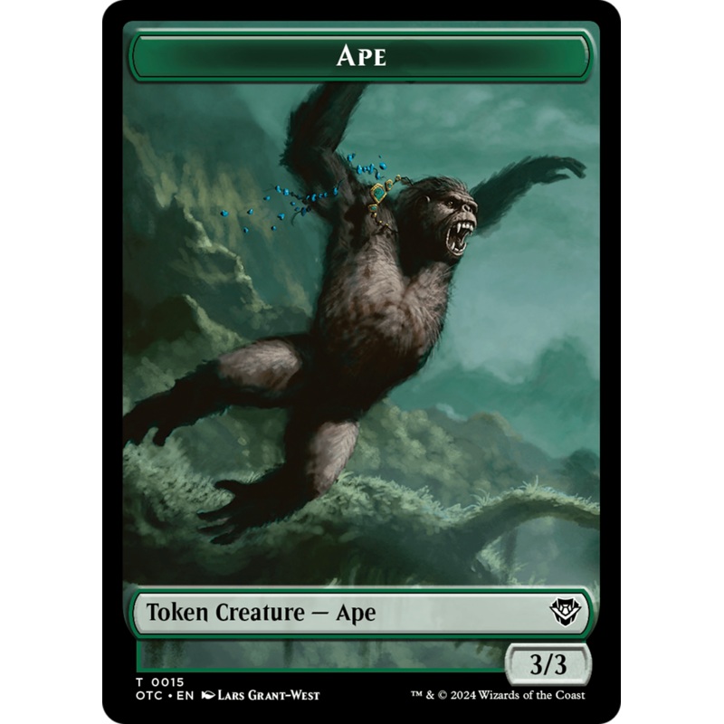 Ape // Shark Double-Sided Token [Outlaws of Thunder Junction Commander Tokens]