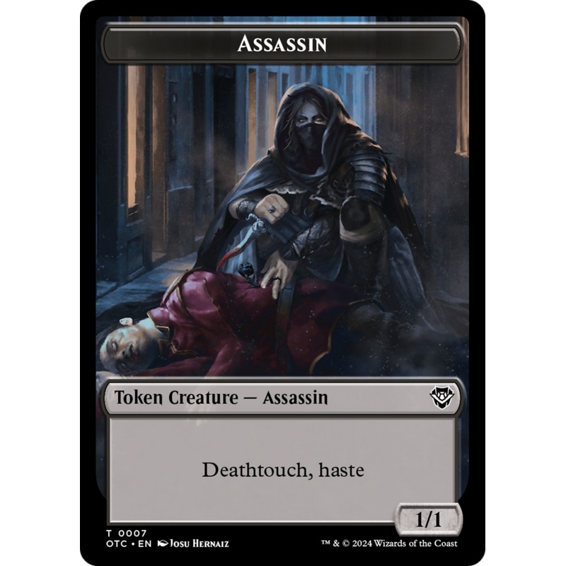 Assassin // Food Double-Sided Token [Outlaws of Thunder Junction Commander Tokens]
