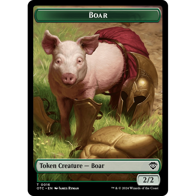 Boar // Manifest Double-Sided Token [Outlaws of Thunder Junction Commander Tokens]