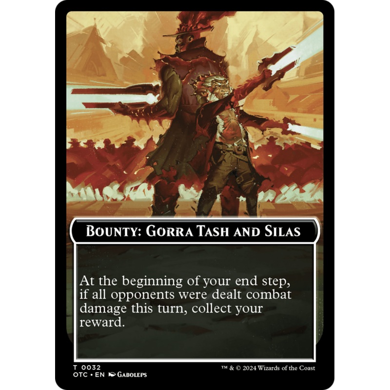 Bounty: Gorra Tash and Silas // Bounty Rules Double-Sided Token [Outlaws of Thunder Junction Commander Tokens]