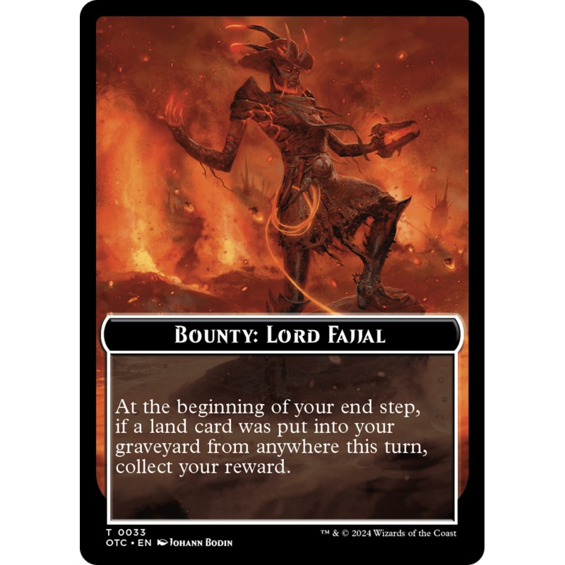 Bounty: Lord Fajjal // Bounty Rules Double-Sided Token [Outlaws of Thunder Junction Commander Tokens]