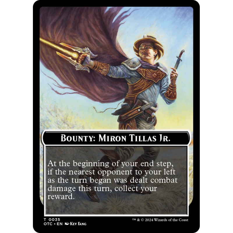 Bounty: Miron Tillas Jr. // Bounty Rules Double-Sided Token [Outlaws of Thunder Junction Commander Tokens]