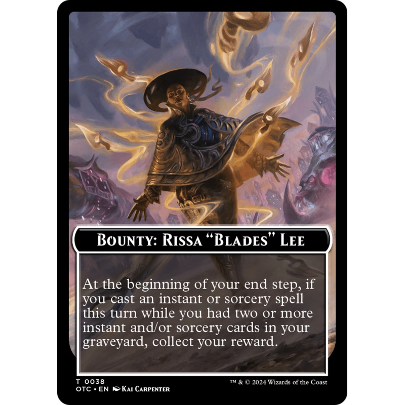 Bounty: Rissa "Blades" Lee // Bounty Rules Double-Sided Token [Outlaws of Thunder Junction Commander Tokens]