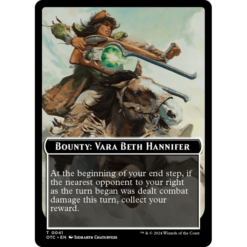 Bounty: Vara Beth Hannifer // Bounty Rules Double-Sided Token [Outlaws of Thunder Junction Commander Tokens]