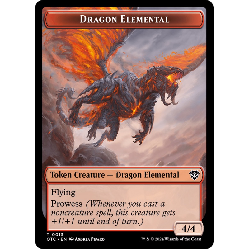 Dragon Elemental // Bird Illusion Double-Sided Token [Outlaws of Thunder Junction Commander Tokens]